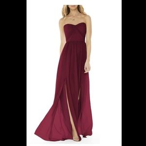 Social Bridesmaids Strapless Georgette Gown